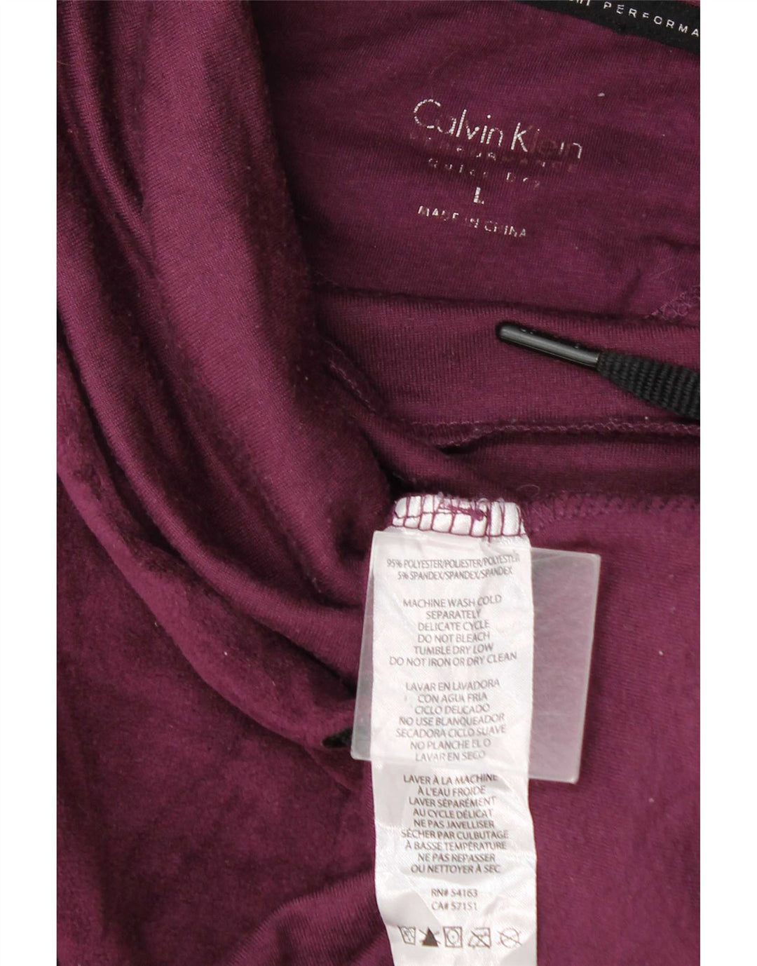 Calvin Klein Damen Velours-Sweatshirt-Pullover UK 16 Large Kastanienbraunes Polyester