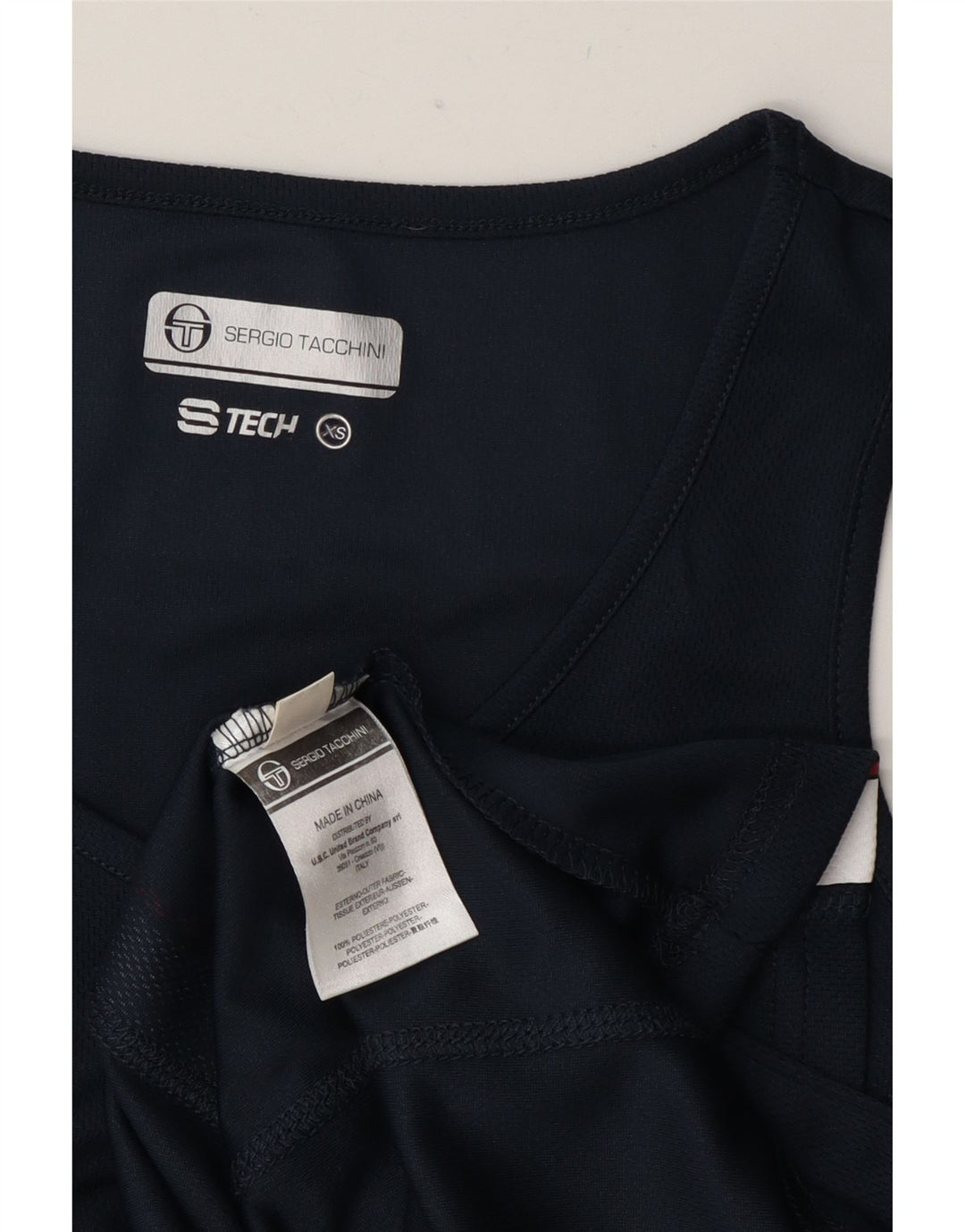 Sergio Tacchini Damen Weste Top UK 6 XS Marineblau Colourblock Polyester
