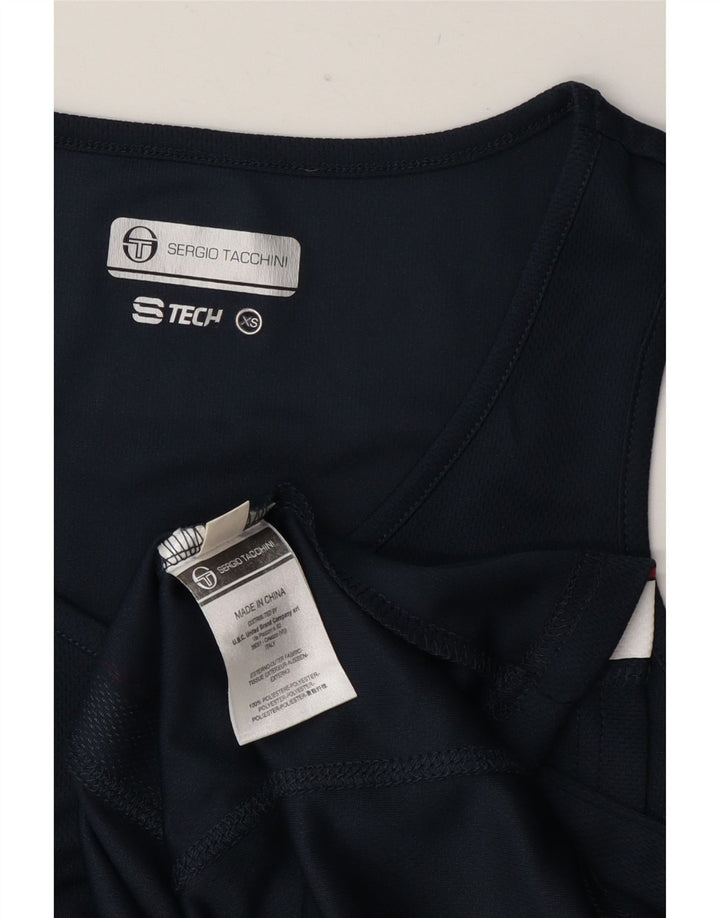 Sergio Tacchini Damen Weste Top UK 6 XS Marineblau Colourblock Polyester