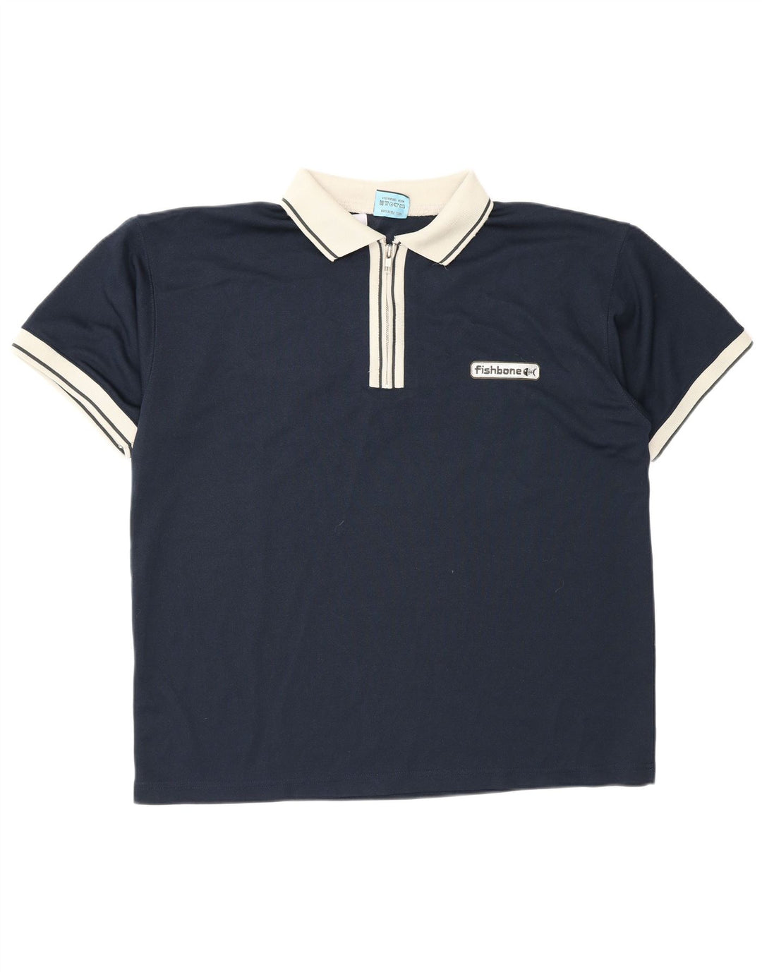 Fishbone Herren-Poloshirt, Mittelgroßes marineblaues Colourblock-Polyester