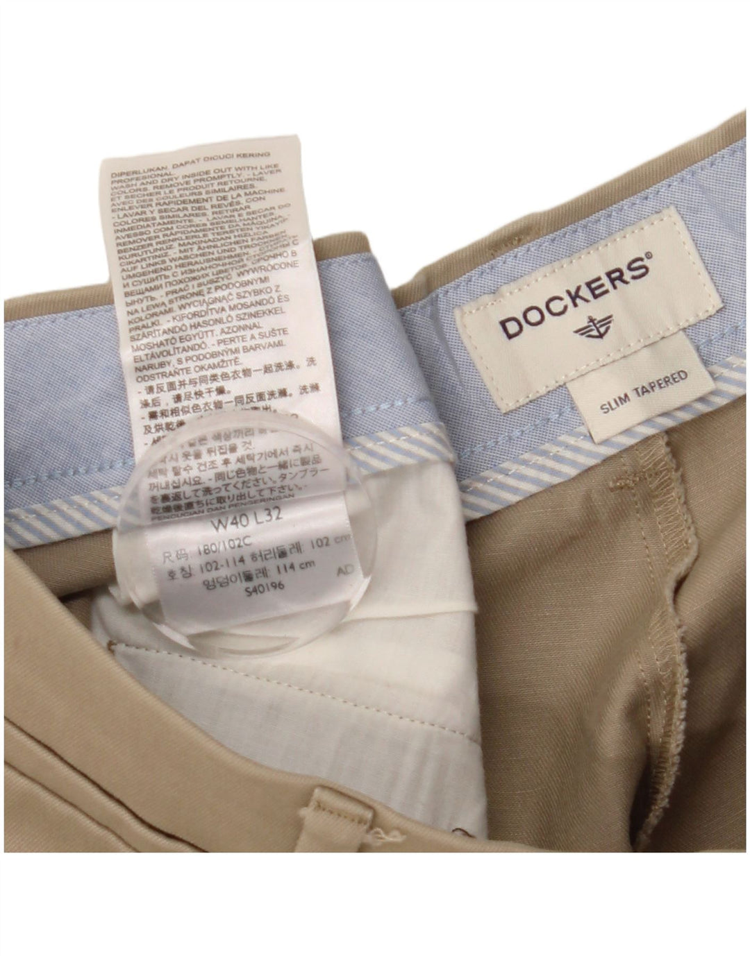 DOCKERS Herren Slim Tapered Chinohose W40 L29 Beige Baumwolle