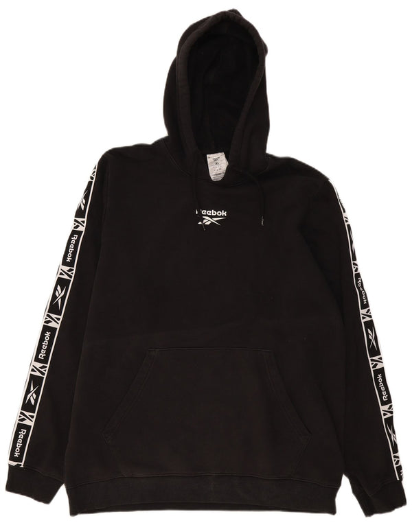 Reebok Herren Graphic Hoodie Pullover XL Schwarz Baumwolle