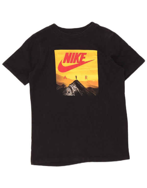 Nike Jungen Regular Graphic T-Shirt Top 10–11 Jahre Medium Schwarz Sport