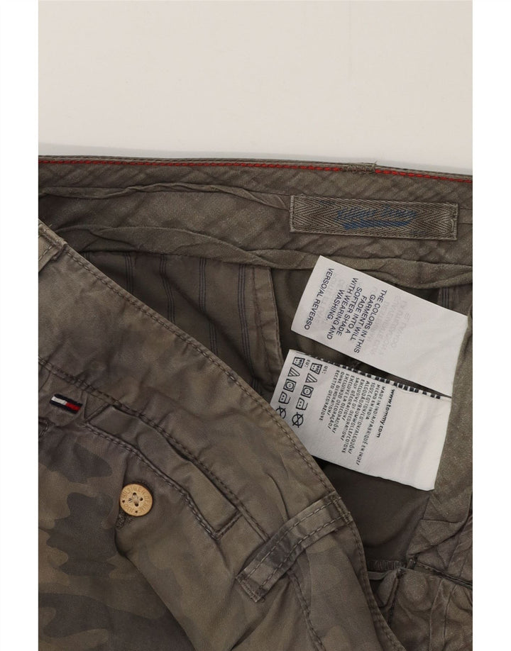 TOMMY HILFIGER Herren Chino-Shorts W36 Große Khaki-Camouflage-Baumwolle