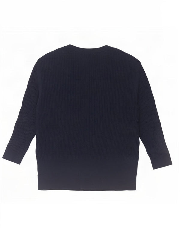 Marks & Spencer Damen Strickjacke mit 3/4-Ärmeln, Gr. 40, Marineblau