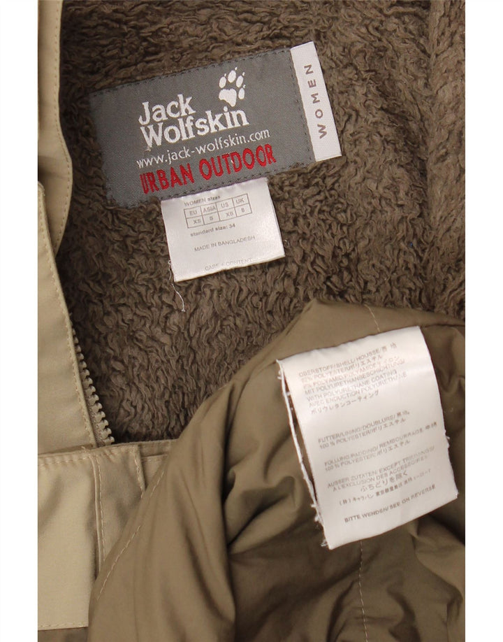 Jack Wolfskin Damen Parka mit Kapuze, UK 8, Größe S, Khaki, Polyester
