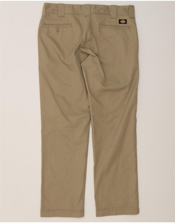 DICKIES Herren Slim Straight Chino Hose W34 L32 Beige Polyester