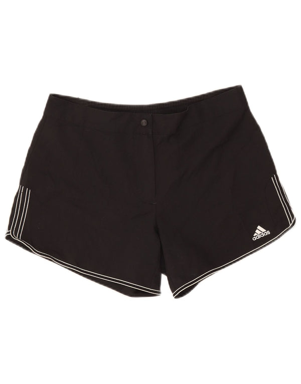 Adidas Damen Shorts UK 12 Medium W30 Schwarz Polyester