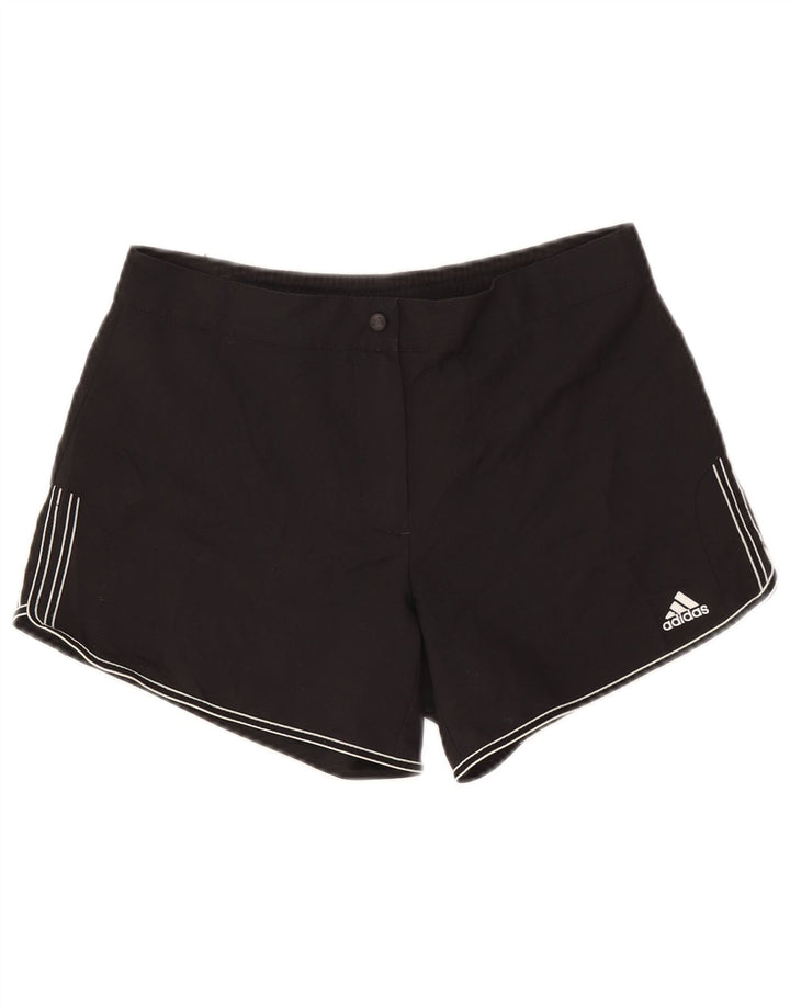 Adidas Damen Shorts UK 12 Medium W30 Schwarz Polyester
