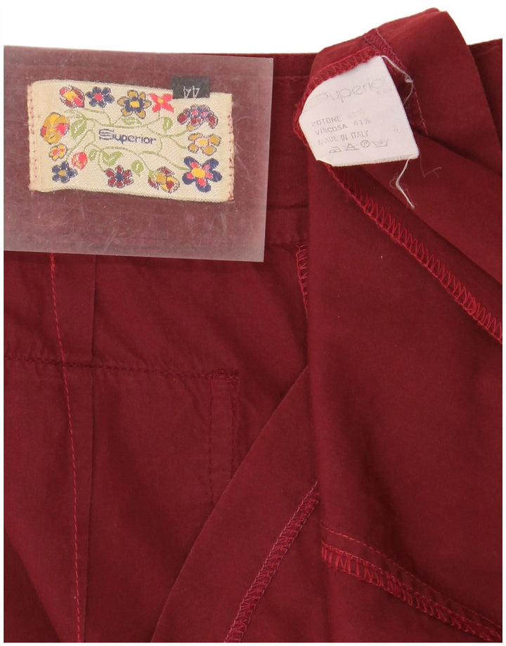 SUPERIOR Damen Bleistiftrock IT 44 Medium W27 Burgunderrote Baumwolle