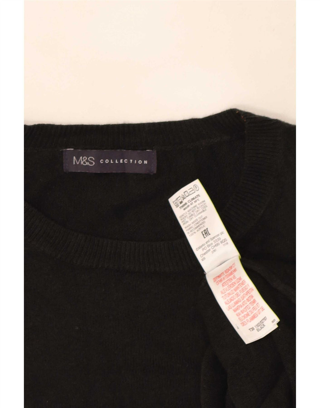 Marks & Spencer Damen-Pullover, übergroß, Rundhalsausschnitt, Gr. 40, Größe L, Schwarz