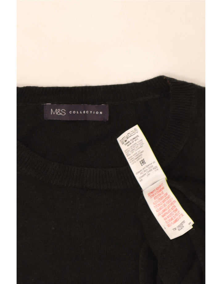 Marks & Spencer Damen-Pullover, übergroß, Rundhalsausschnitt, Gr. 40, Größe L, Schwarz