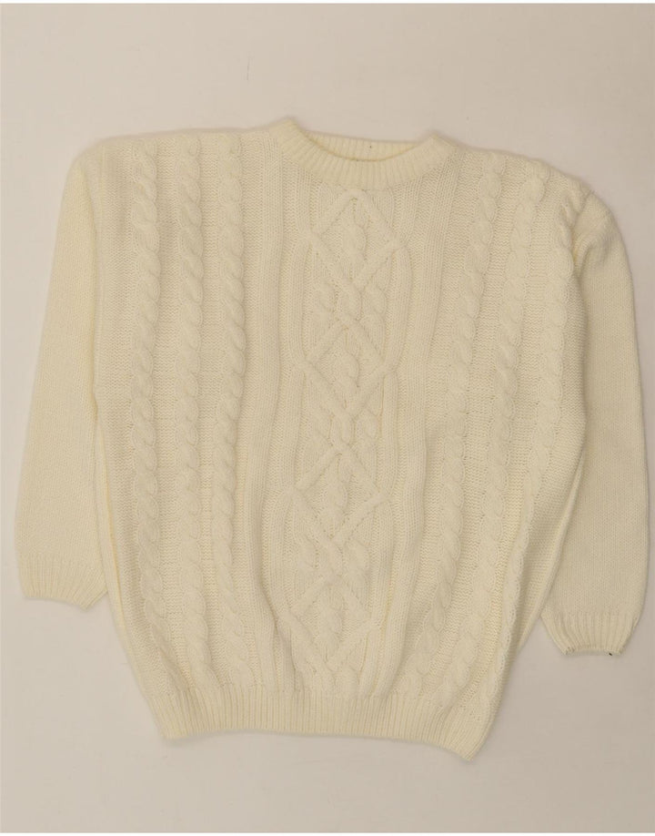 VINTAGE Mens Crew Neck Jumper Sweater XL Off White Vintage Vintage and Second-Hand Vintage from Messina Hembry 
