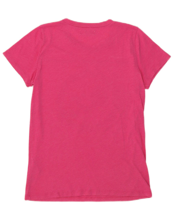 Hollister Womens Graphic T-Shirt Top UK 14 Large Rosa Baumwolle