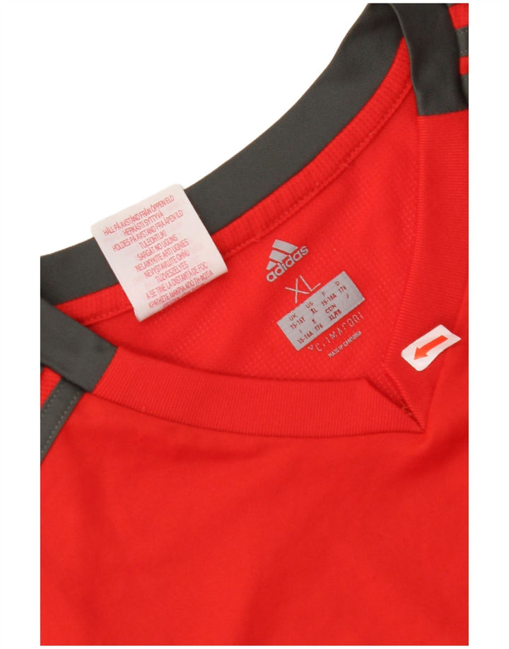 ADIDAS Jungen Climacool T-Shirt Top 15-16 Jahre XL Rot Polyester