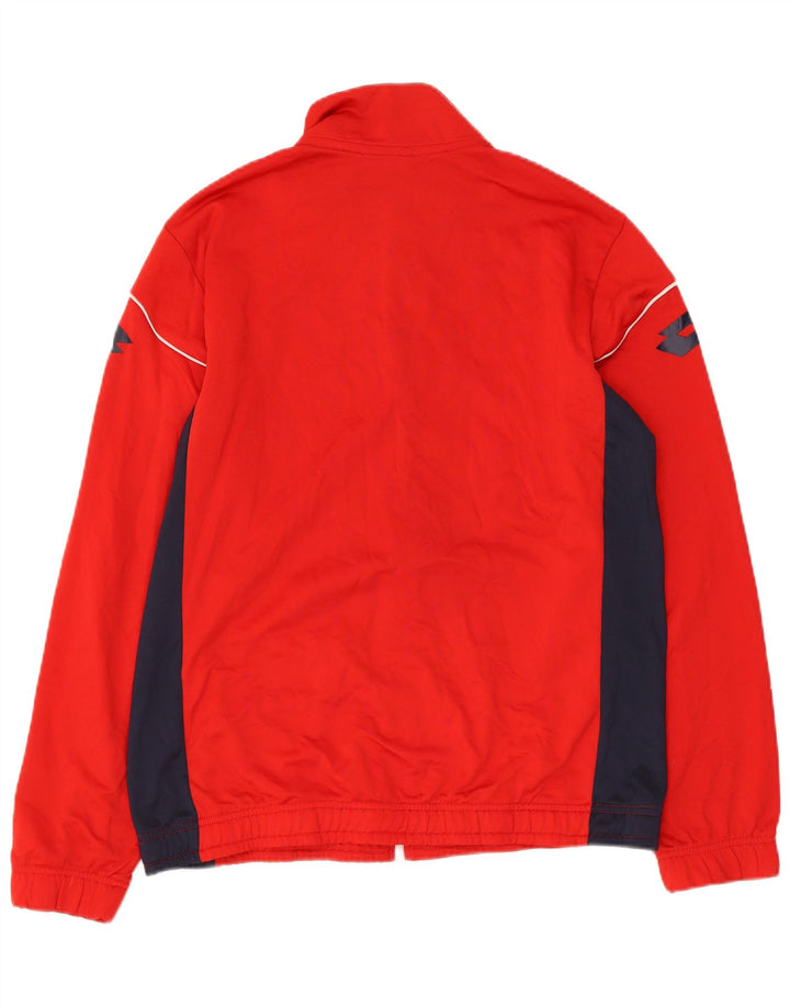 LOTTO Herren-Trainingsanzugoberteil mit Grafik, Mittelrotes Farbblock-Polyester