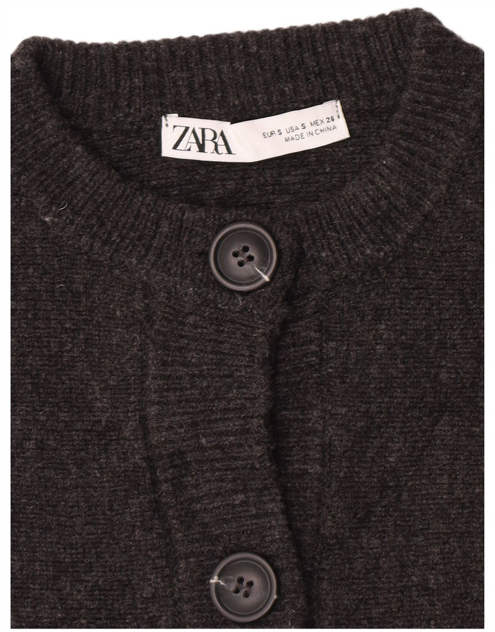 Zara Damen-Cardigan-Pullover UK 10 Small Grau meliert