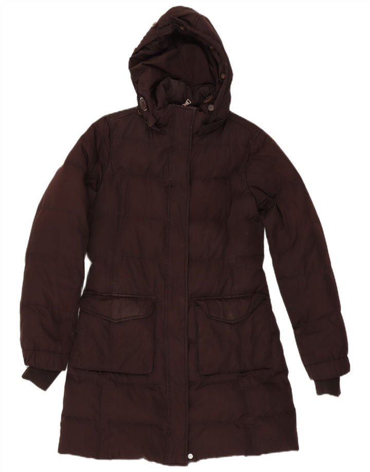 Tommy Hilfiger Wattierter Damenmantel mit Kapuze, UK 14, Mittelbraun, Polyester