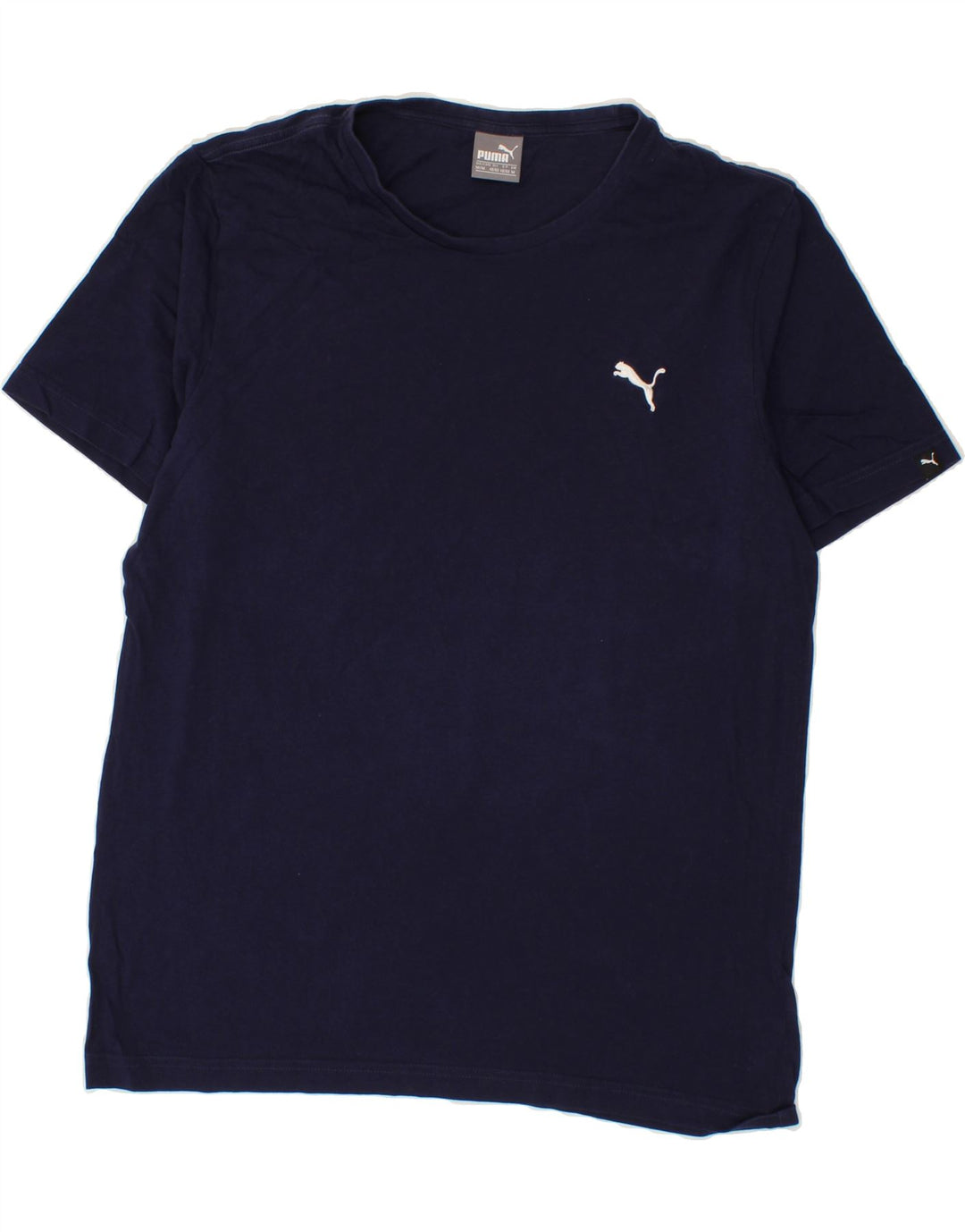 PUMA Mens T-Shirt Top Medium Navy Blue Cotton Vintage Puma and Second-Hand Puma from Messina Hembry 