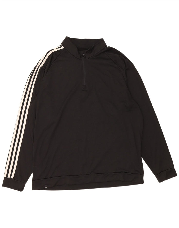 Adidas Herren-Sweatshirt mit Reißverschluss, XL, Schwarz, Polyester