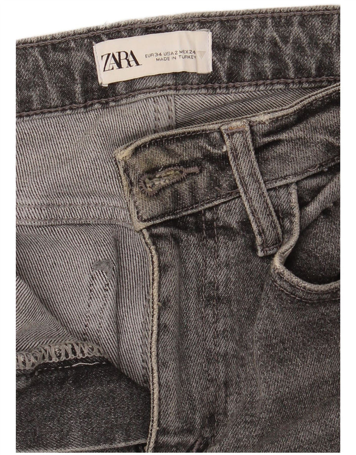 Zara Damen Slim Jeans EU 34 2XS W24 L26 Grau