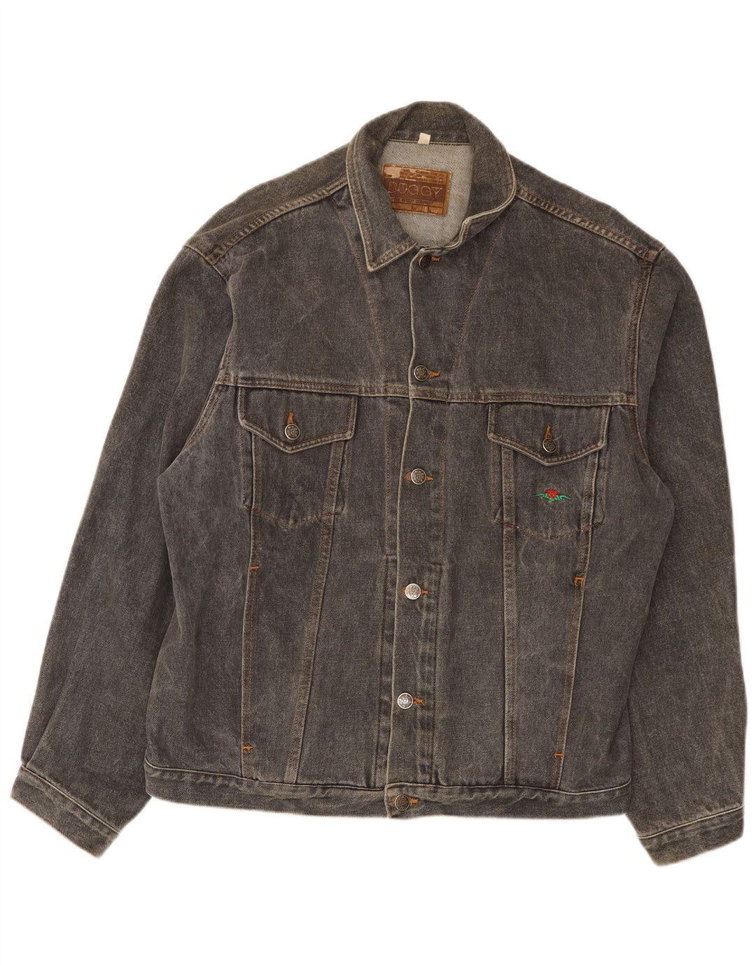 Vintage Herren Jeansjacke UK 40 Große graue Baumwolle