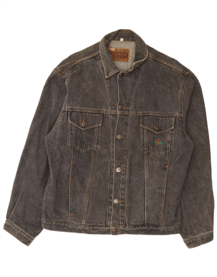 Vintage Herren Jeansjacke UK 40 Große graue Baumwolle