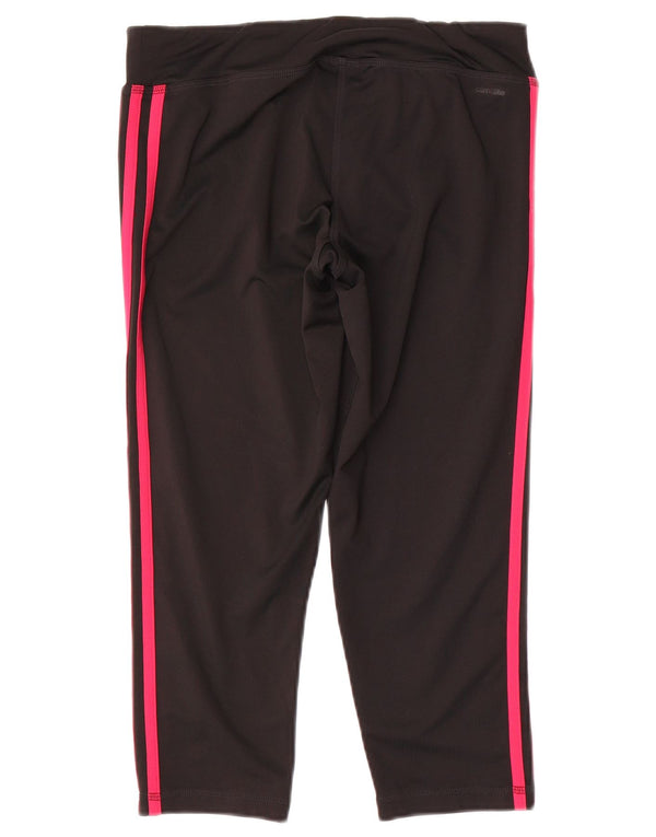 Adidas Damen Climalite Capri Leggings UK 12/14 Medium Schwarz Polyester