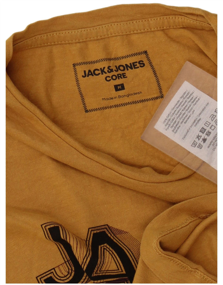 Jack & Jones Herren Grafik-T-Shirt-Oberteil aus mittelgelber Baumwolle