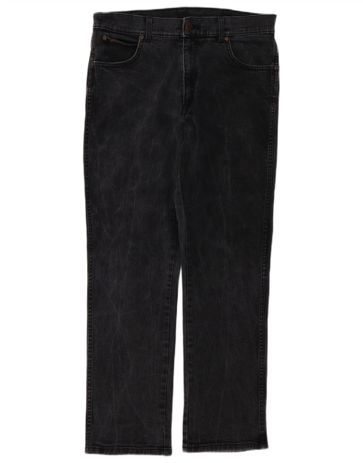 Wrangler Herren Texas Stretch Straight Jeans W34 L32 Graue Baumwolle