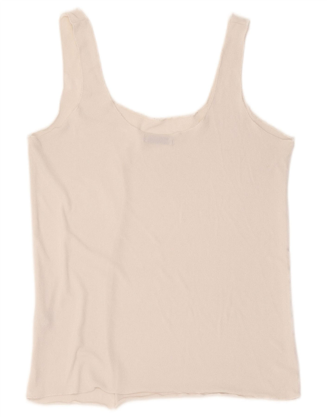 Zara Damen Crop Vest Top UK 14 Large Weiß Polyester