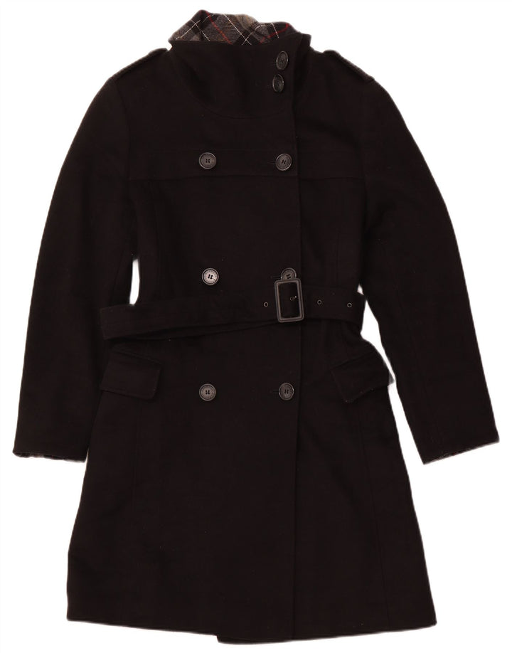 Barbour Damen Trenchcoat UK 8 Small Schwarze Wolle