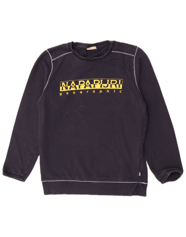 Napapijri Jungen-Sweatshirt mit Grafik, 13–14 Jahre, marineblaue Baumwolle