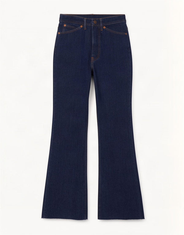 Vintage Damen Schlagjeans IT 42 Medium W22 L32 Blaue Baumwolle