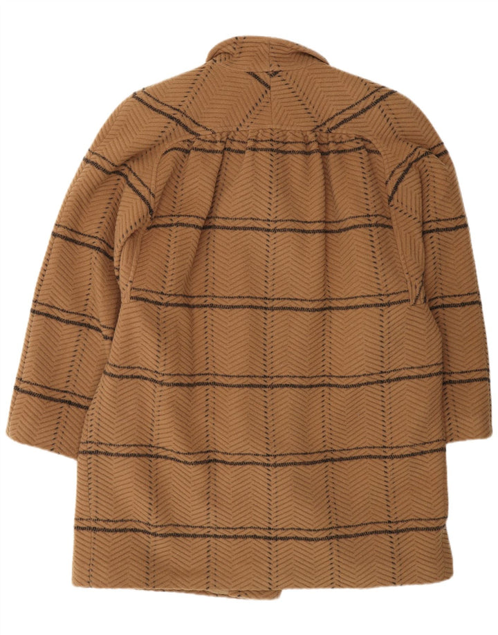 FIORELLA RUBINO Damen Zweireihiger Mantel UK 14 Large Beige Check