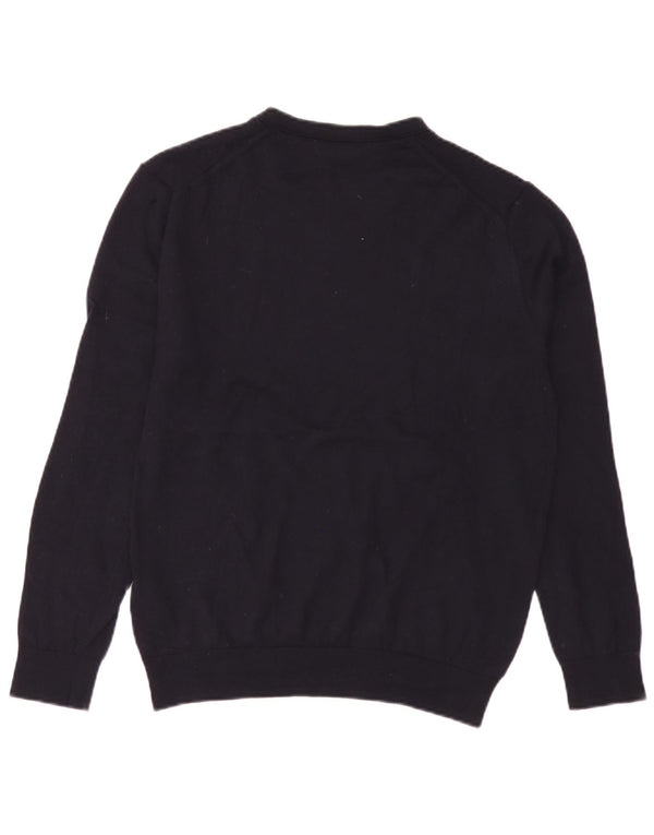 Reiss Herren-Pullover mit V-Ausschnitt, groß, marineblaue Merinowolle