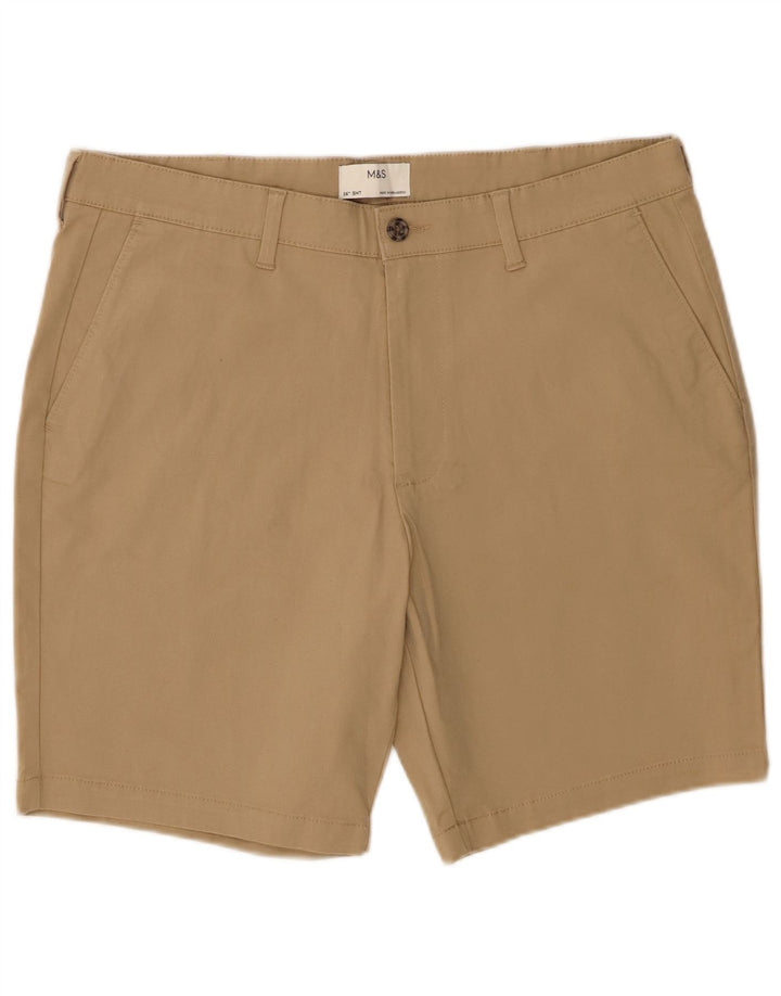 Marks & Spencer Herren Chinoshorts W36 Large Beige Baumwolle
