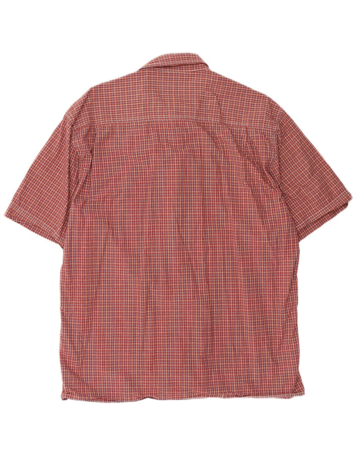 WRANGLER Herren-Kurzarmhemd XL, rot kariert, Baumwolle