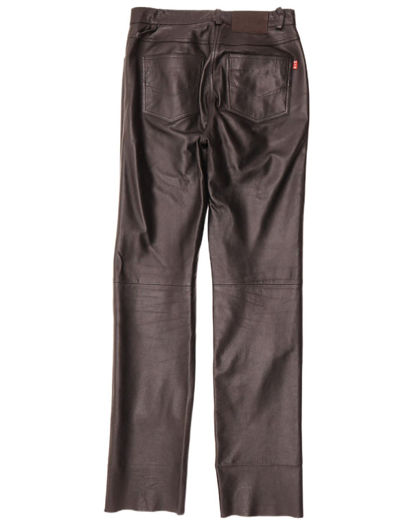 H.I.S Damen Gerade Lederhose EU 38 Medium W28 L34 Schwarz