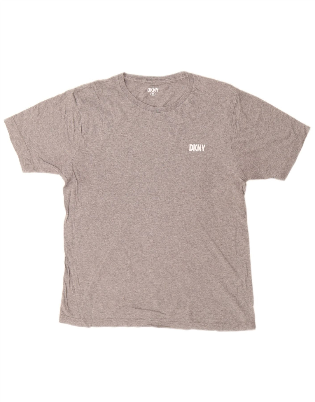 DKNY Herren-T-Shirt-Oberteil aus mittelgrau gesprenkelter Baumwolle