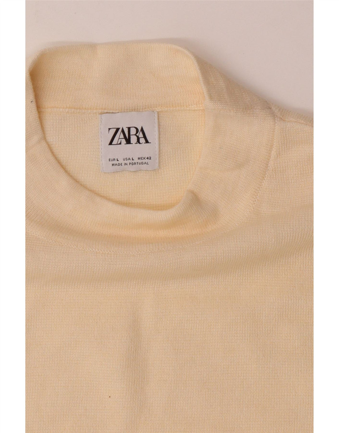 ZARA Womens Turtle Neck Jumper Sweater UK 16 Large Off White Vintage Zara and Second-Hand Zara from Messina Hembry 