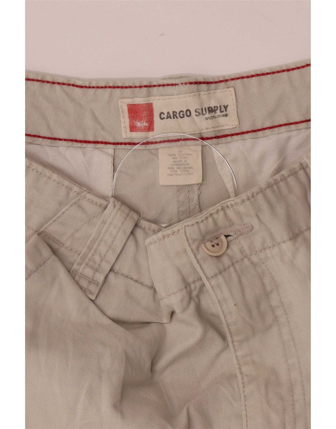 Mossimo Herren Cargo Shorts Medium W32 Beige Baumwolle