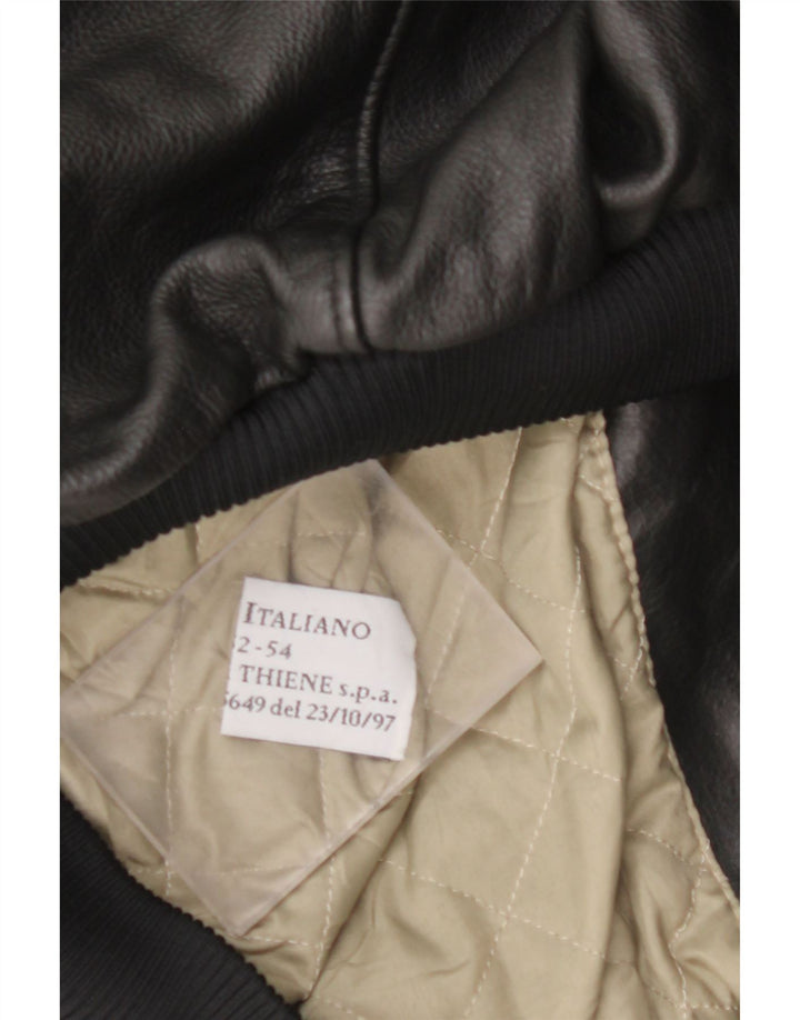 VINTAGE Herren Militärlederjacke IT 52 XL Schwarz