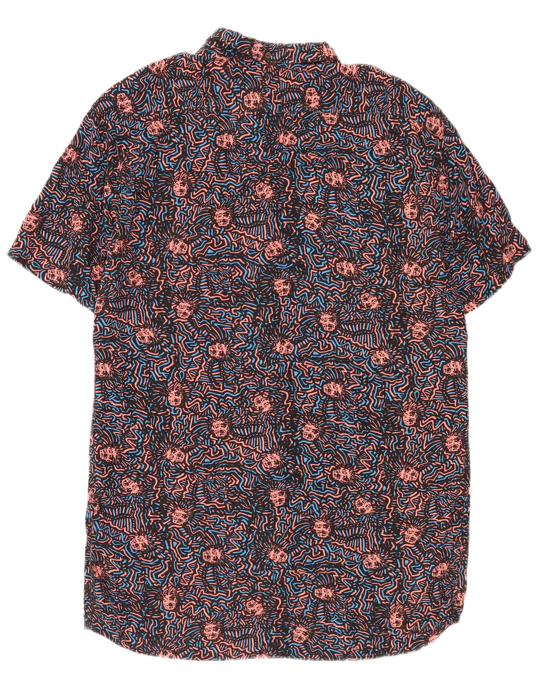 Quiksilver Herren-Hemd mit abstraktem Muster, schmal, XL, schwarze Viskose