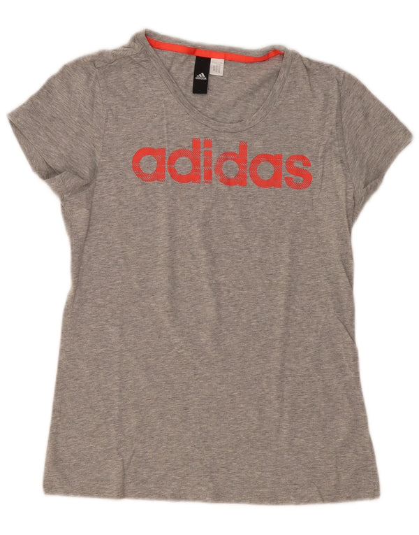 Adidas Damen Graphic T-Shirt Top UK 12 Mittelgrau