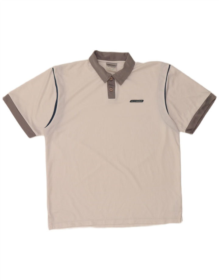 REEBOK Herren-Poloshirt aus mittelweißem Colourblock-Polyester