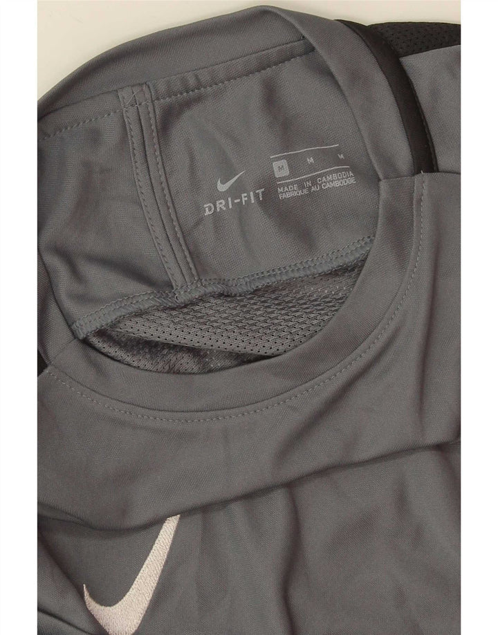 Nike Dri Fit T-Shirt-Oberteil für Herren, mittelgrau, Farbblock