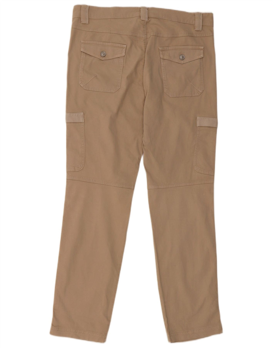 BENETTON Damen Slim Cargohose IT 48 XL W36 L31 Beige Baumwolle