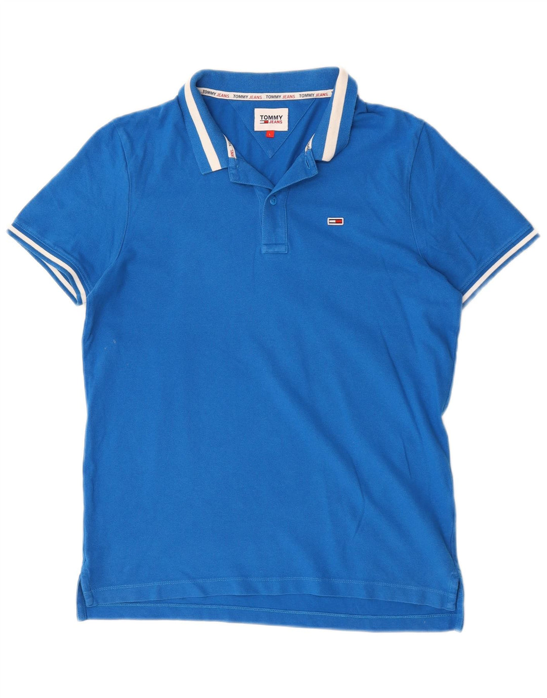 Tommy Hilfiger Herren-Poloshirt, große blaue Baumwolle