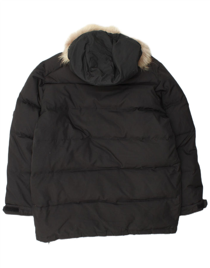 Dubin wattierte Herrenjacke mit Kapuze, UK 38, Mittelschwarz, Polyester